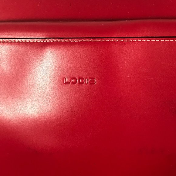 Lodis Audrey Work Bag Large Red 100% leather business Briefcase  Fire engine - Picture 3 of 13